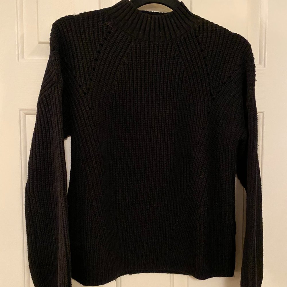 NWT GAP Extra Fine Merlino Wool Sweater Black Sz S
